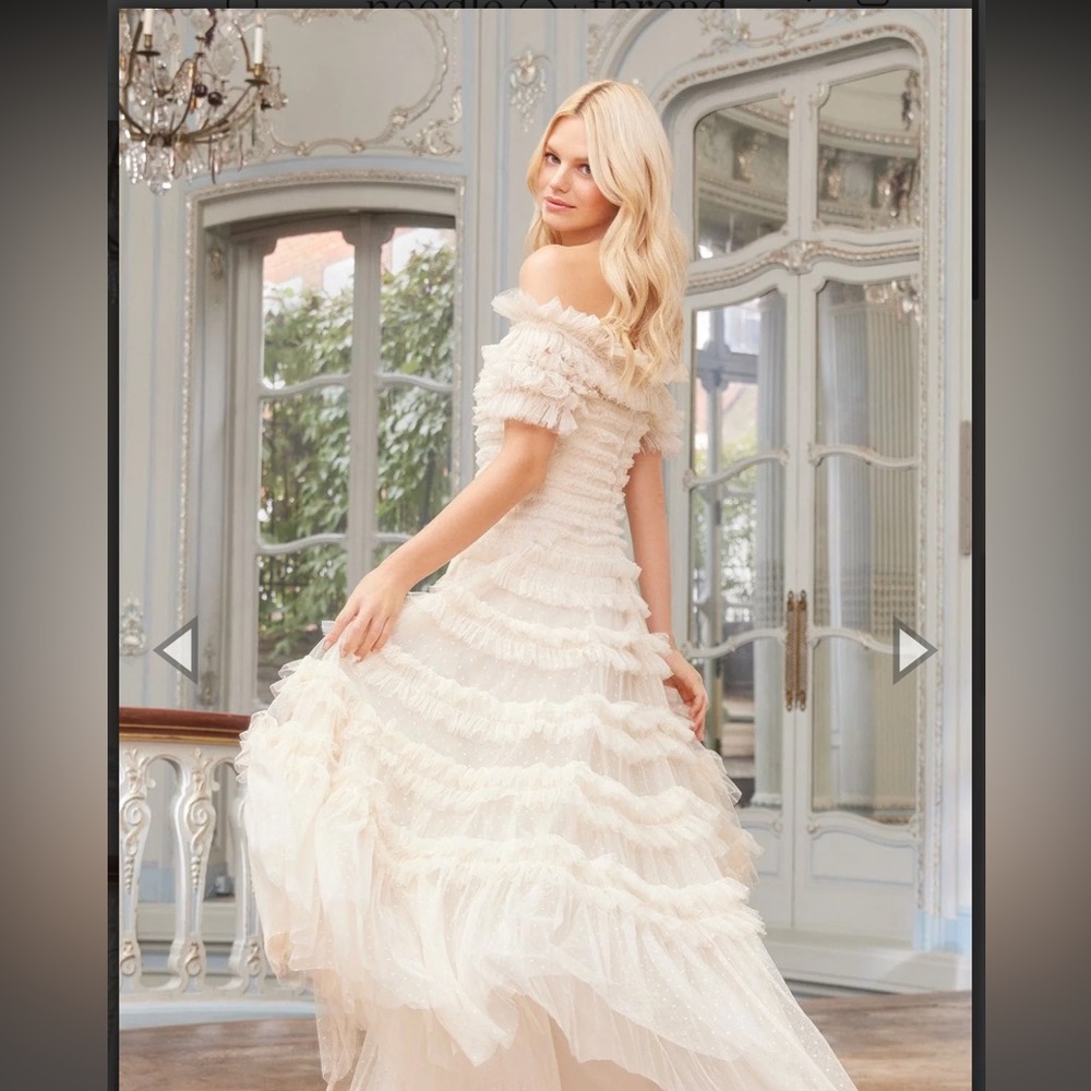 BRAND NEW/UNWORN - Lisette Ruffle Off Shoulder Gown (Needle $ Thread)